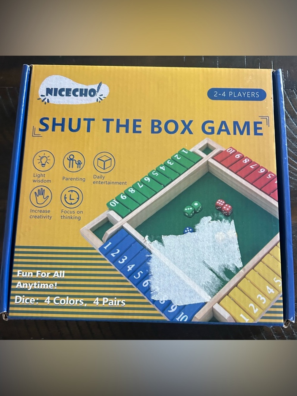Shut the Box Game - Yellow Box - Picture 4 of 4